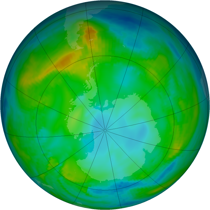 Antarctic ozone map for 19 May 1981
